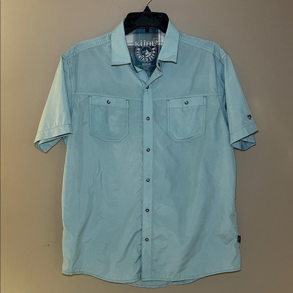 KÜHL Men’s Stealth Short Sleeve Shirt Light Blue Medium - Picture 3 of 10